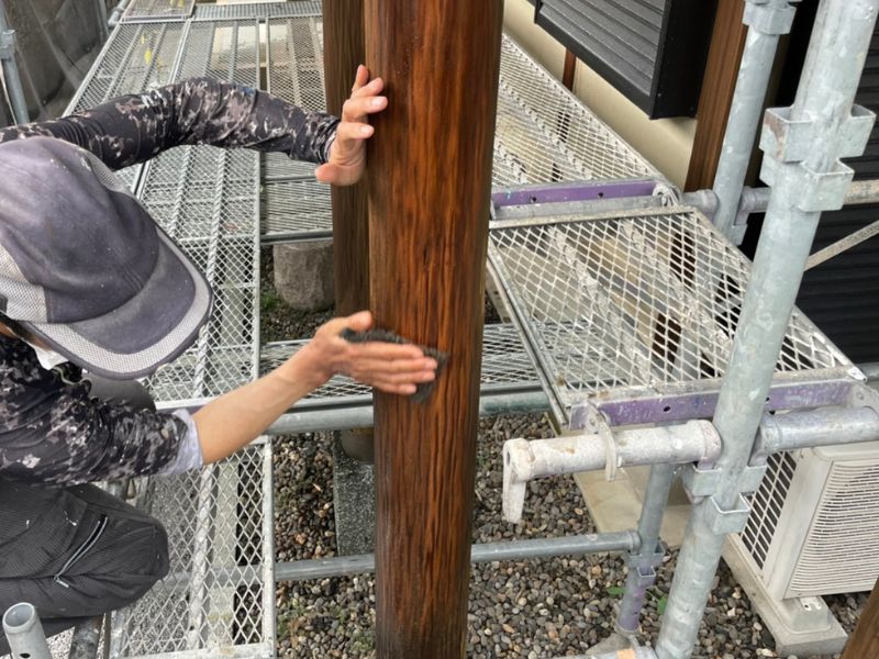 【大垣市O様邸】木部塗装｜ケレン作業から上塗りまで