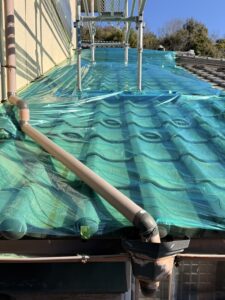 本巣市 外壁塗装 養生工程 屋根全体 ペイントホームズ大垣店