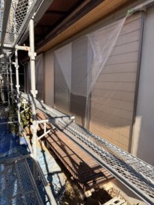 本巣市 外壁塗装 養生工程 外壁全体養生完了 ペイントホームズ大垣店